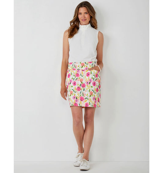 WOMEN'S CHARLIE PAIGE ZIP NECK SPORT WHITE TANK TOP