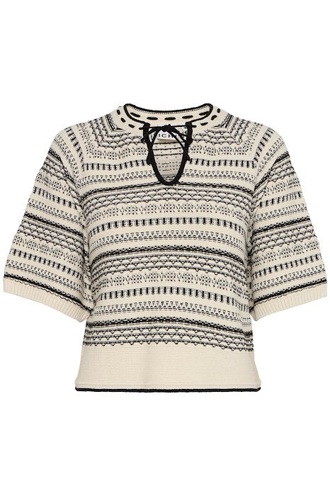 WOMEN'S ICHI CHANY KNIT BIRCH/BLACK TOP