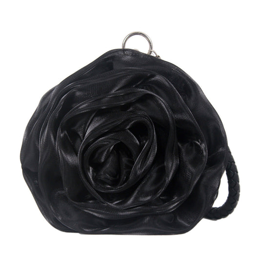 Women's Silk Three-dimensional Flower Dress Portable Bridal Bags