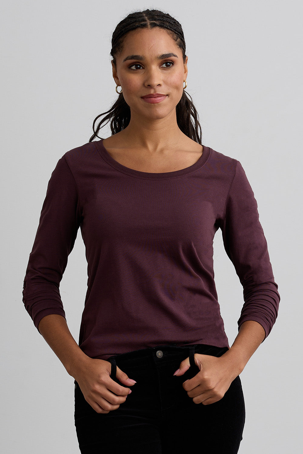 Women's Organic Scoop Neck Long Sleeve Tee