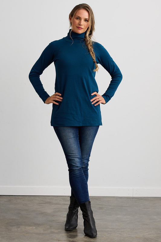 Women's Luxe 100% Organic Cotton High-Neck Tunic