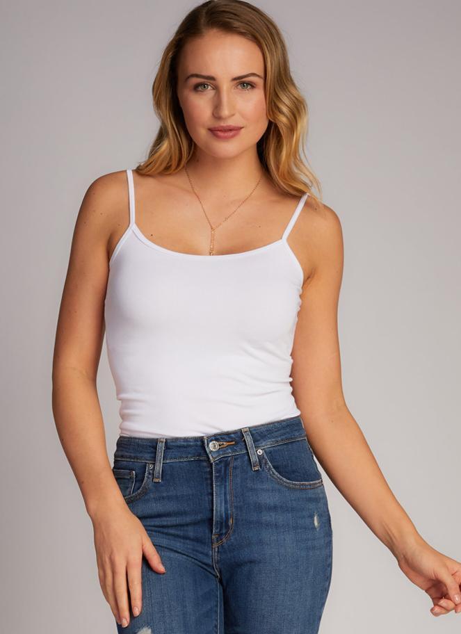 WOMEN'S C'EST MOI BAMBOO SPAGHETTI STRAP CAMI/WHITE