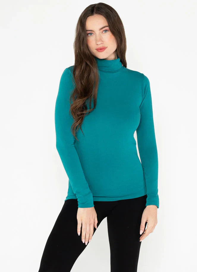 WOMEN'S C'EST MOI BAMBOO TURTLE NECK/ EMERALD