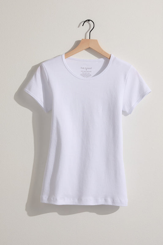 Women's Luxe 100% Organic Cotton Jewel Neck Tee