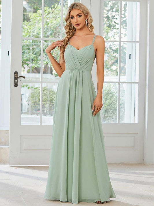 ever RUBY|Multiway Chiffon and Lace Open Back Bridesmaid Dress with Spaghetti Straps