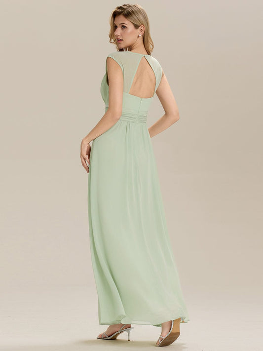 ever ZELINA| Grecian Style Pleated Chiffon Maxi Bridesmaid Dress