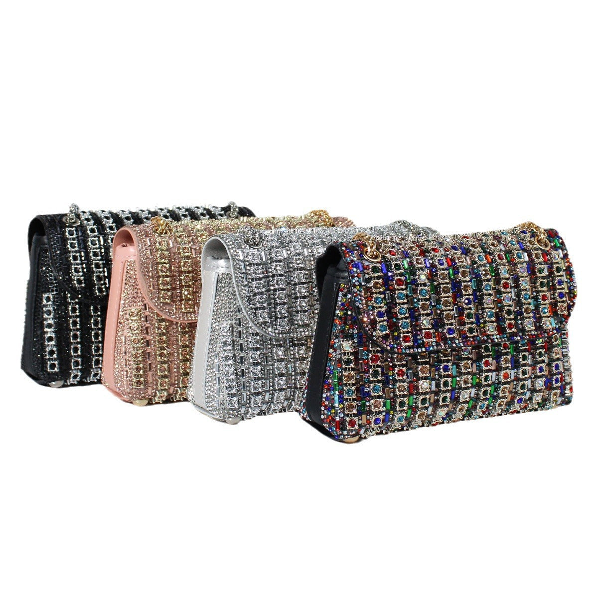 Women's Colorful Crystals Chain High-grade Delicate Rhinestone Evening Bags