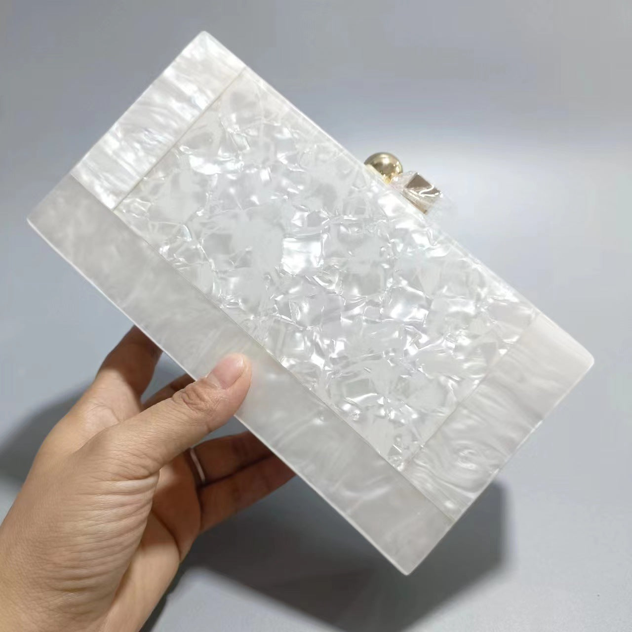 Women's Dinner Retro Splicing Trendy Acrylic Chain Evening Bags