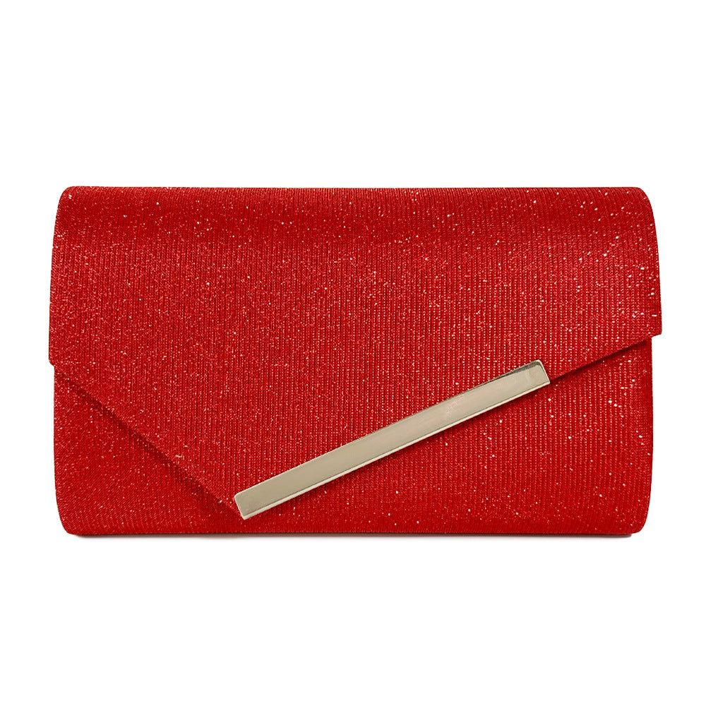 Simple Metal Edge Strip Shiny Color Changing Evening Bags