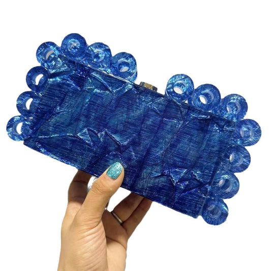 Women's Fashion Circle Acrylic Dinner Banquet Clutch Evening Bags