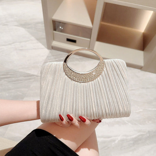Dinner Pleated Leather Portable Banquet Romantic Evening Bags
