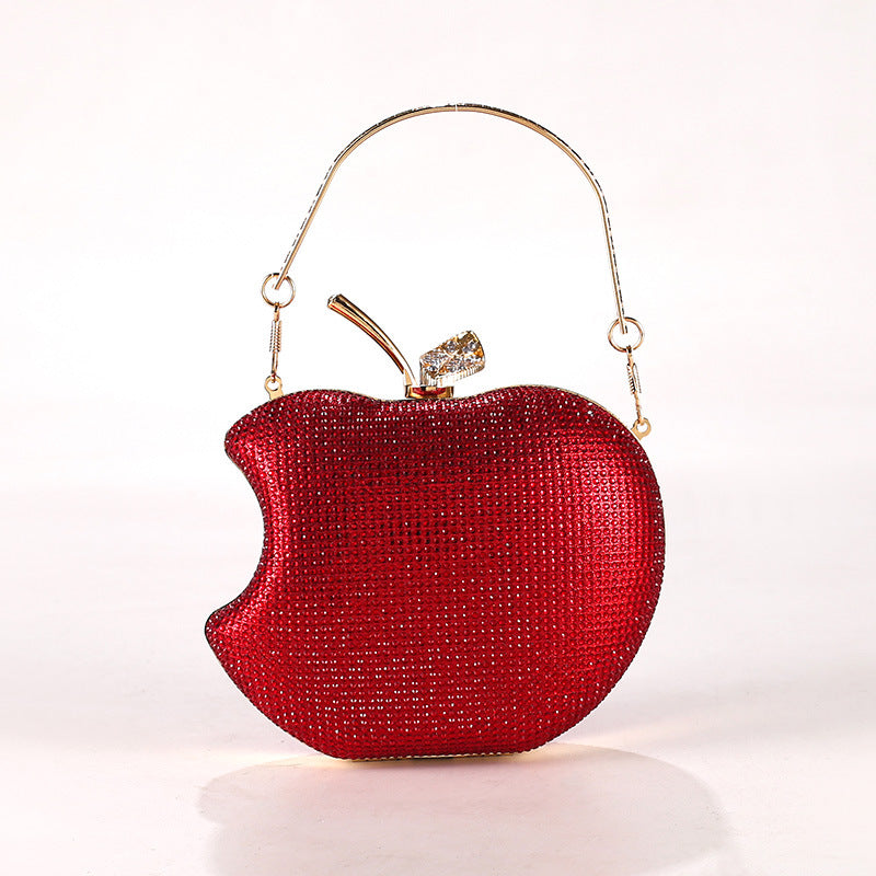 Cool Pretty Apple Highlight Diamond Chain Evening Bags