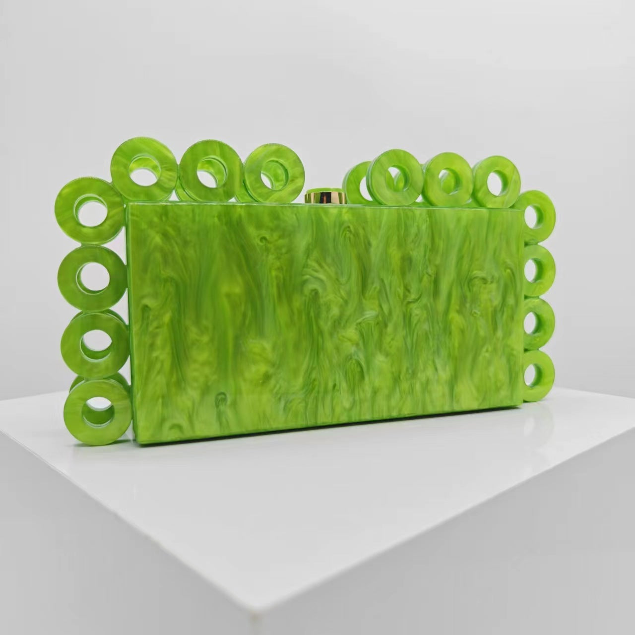 Women's Fashion Circle Acrylic Dinner Banquet Clutch Evening Bags