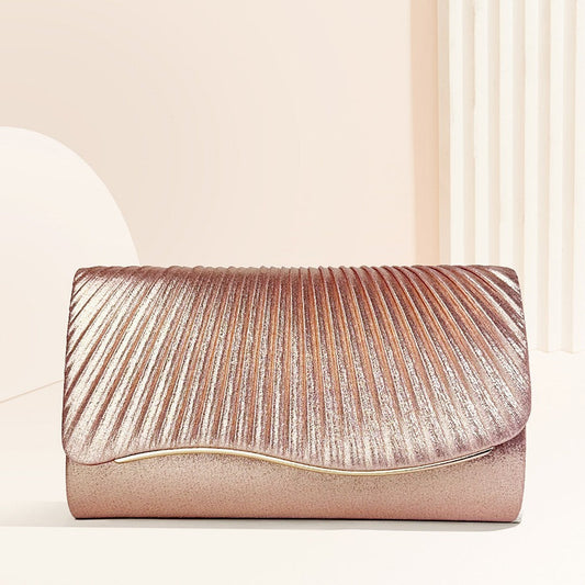 Simple Wrinkle Clutch Metal Wave Iron Evening Bags