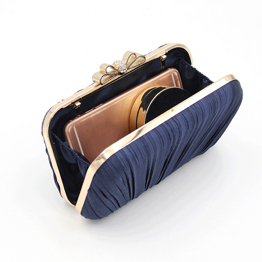 Women's Pleated Hand Holding Dinner Banquet Dresses Evening Bags