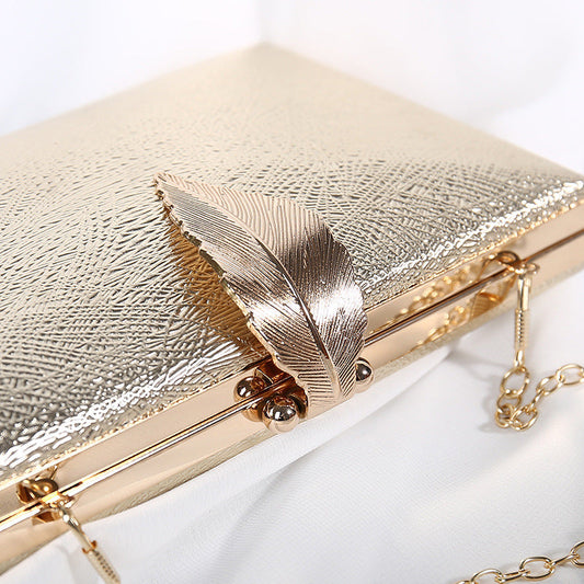 Women's Dinner Banquet Clutch Leaf Chain Evening Bags