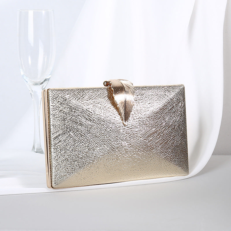 Women's Dinner Banquet Clutch Leaf Chain Evening Bags