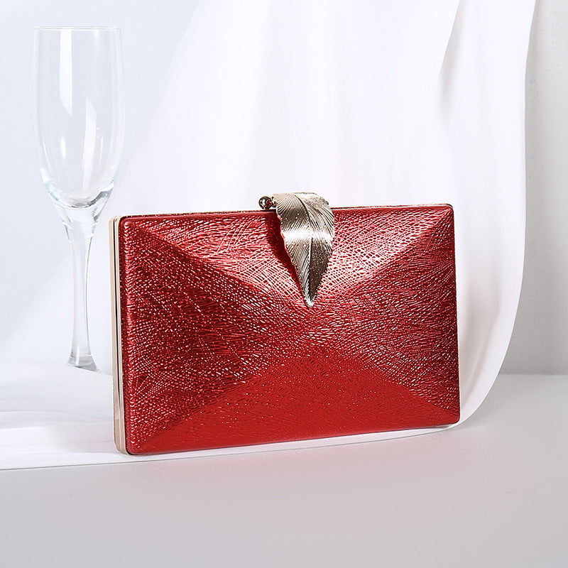 Women's Dinner Banquet Clutch Leaf Chain Evening Bags