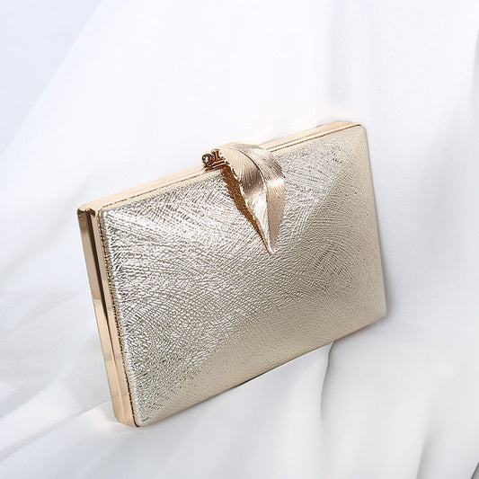 Women's Dinner Banquet Clutch Leaf Chain Evening Bags