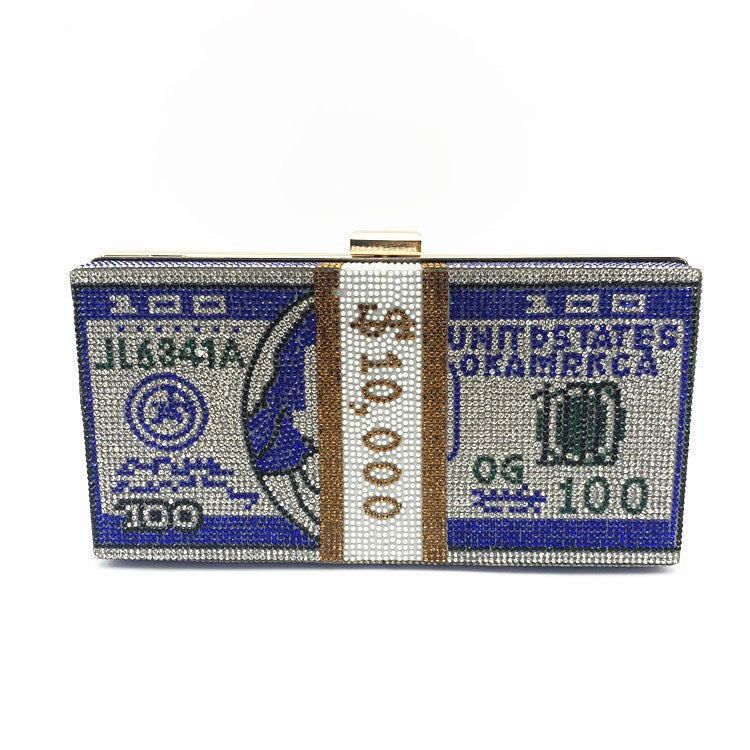 Women's Full Diamond Usd Dinner Fashion Dollar Evening Bags