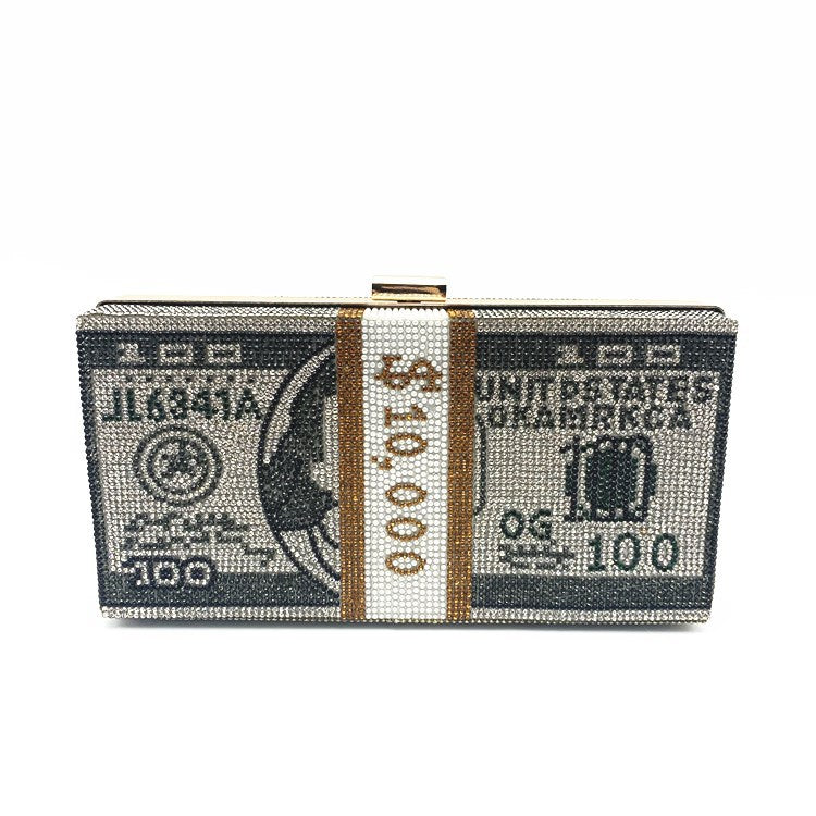 Women's Full Diamond Usd Dinner Fashion Dollar Evening Bags