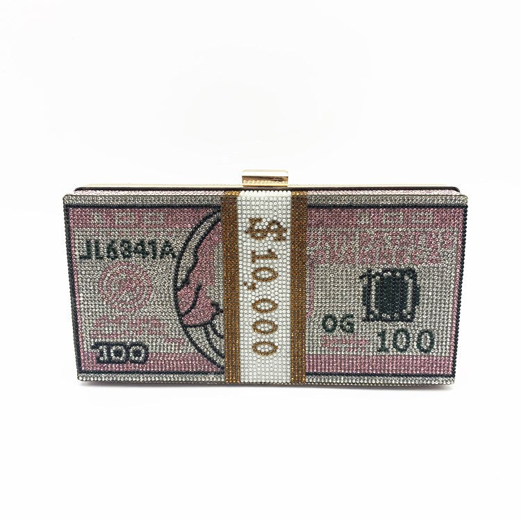Women's Full Diamond Usd Dinner Fashion Dollar Evening Bags