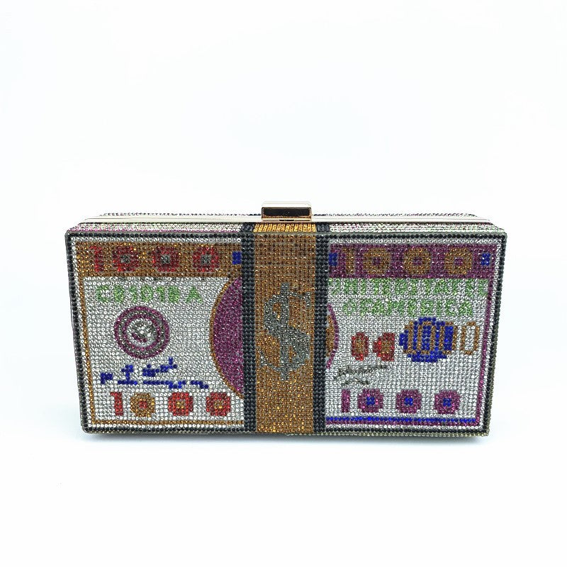 Women's Full Diamond Usd Dinner Fashion Dollar Evening Bags