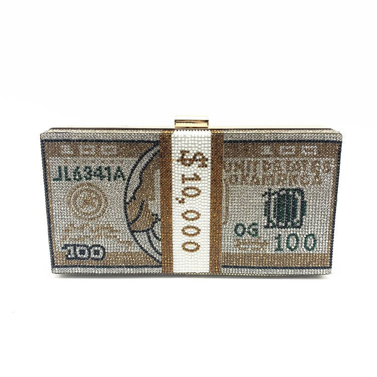 Women's Full Diamond Usd Dinner Fashion Dollar Evening Bags