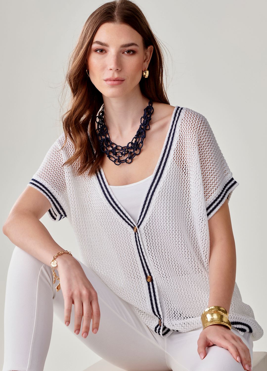 WOMEN'S CHARLIE PAIGE YACHT CLUB CARDIGAN