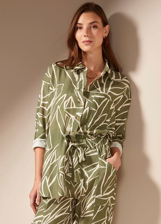 WOMEN'S CHARLIE PAIGE SUMATRAN LINEN BLEND SHIRT