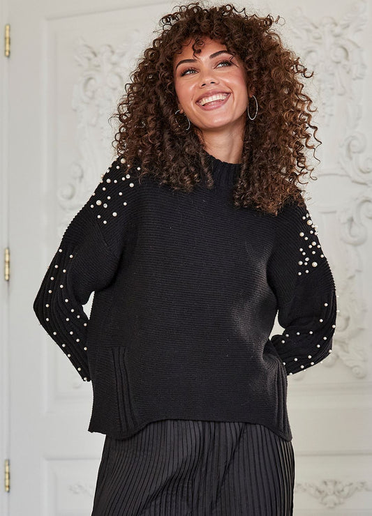 WOMEN'S CHARLIE PAIGE MIAMI PEARL MOCK SWEATER