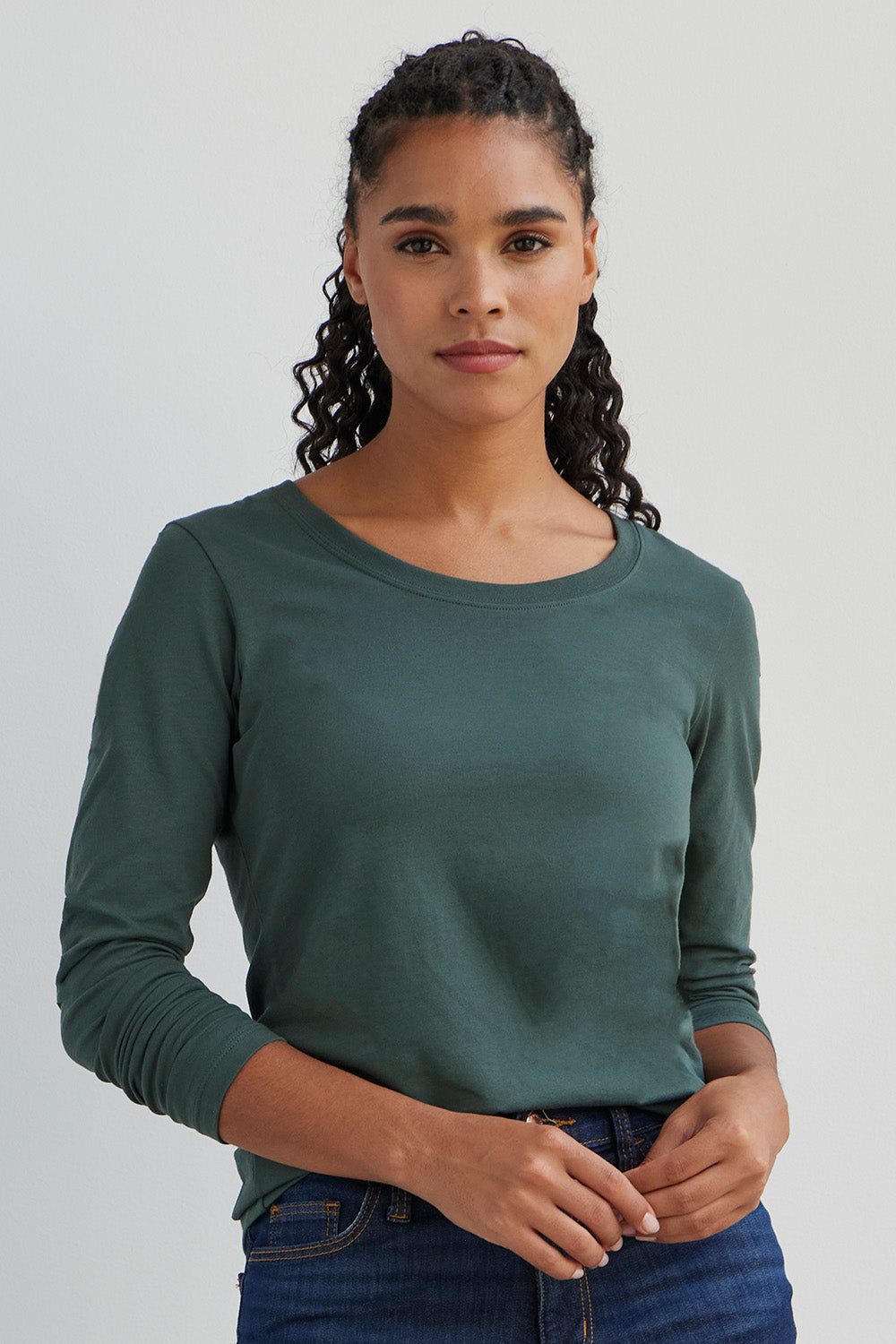Women's Organic Scoop Neck Long Sleeve Tee