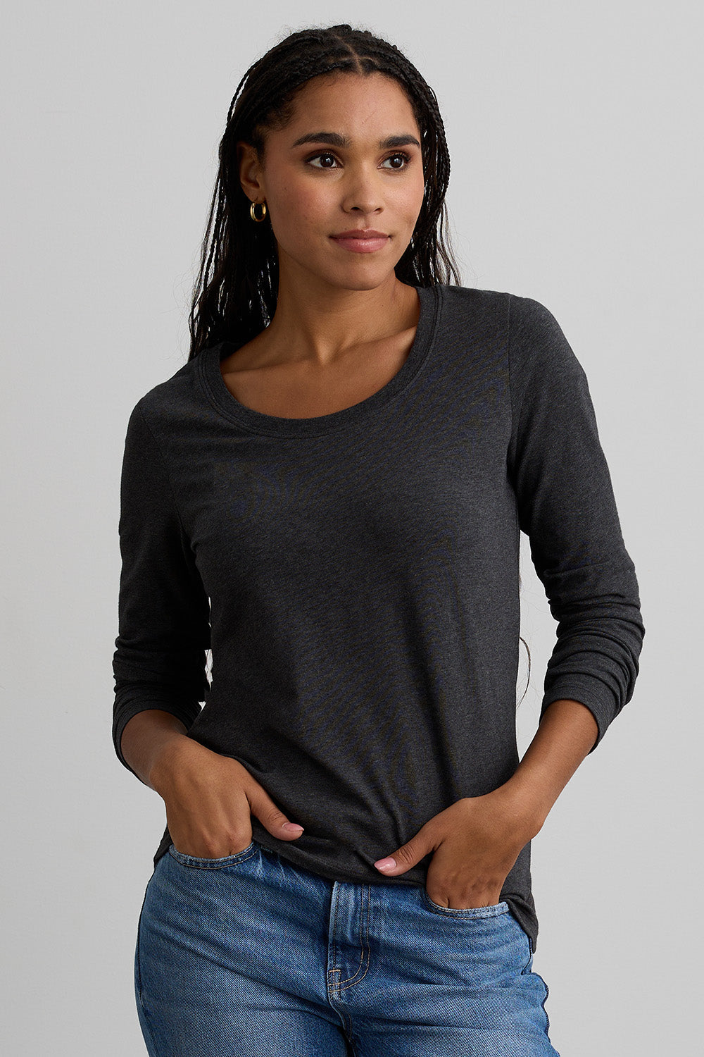 Women's Organic Scoop Neck Long Sleeve Tee