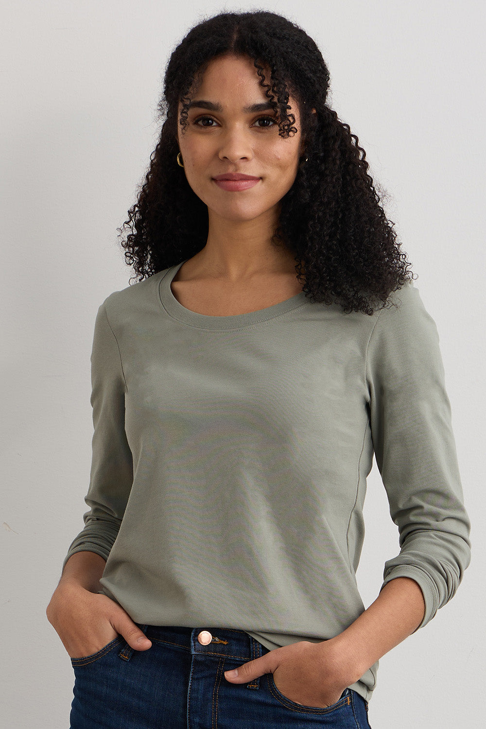 Women's Organic Scoop Neck Long Sleeve Tee