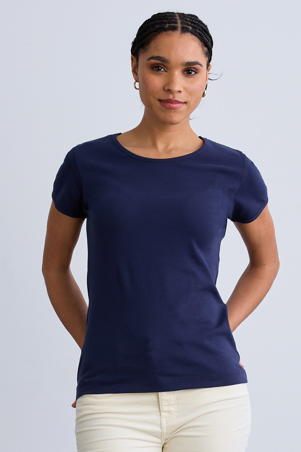 Women's Luxe 100% Organic Cotton Jewel Neck Tee