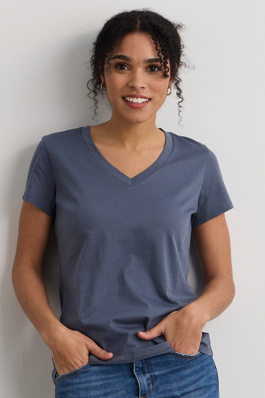 Women's 100% Organic Cotton Relaxed V-neck T-shirt