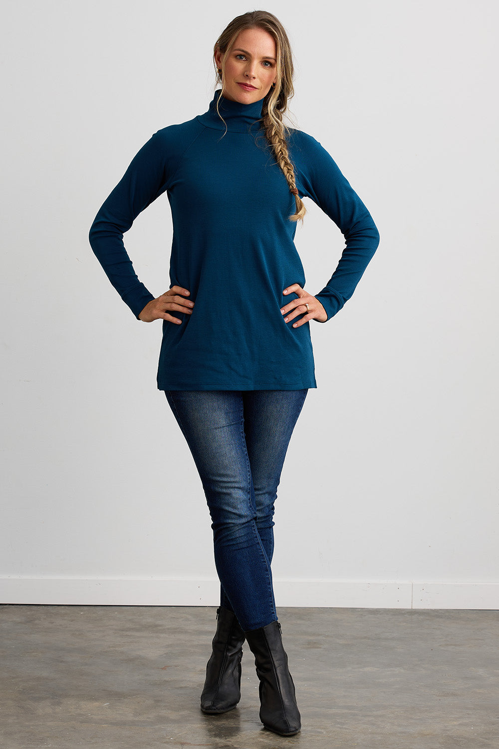 Women's Luxe 100% Organic Cotton High-Neck Tunic