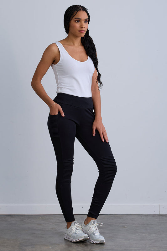 Women's Organic 100% Cotton Seamed Leggings with Pockets