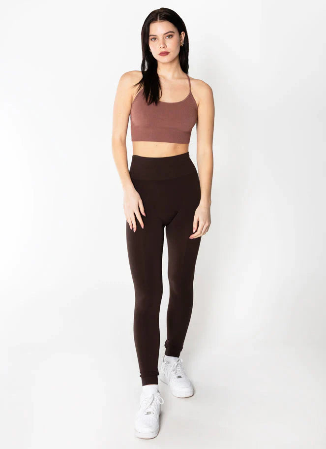 WOMEN'S C'EST MOI BAMBOO HIGH WAISTED LEGGING/ BROWN
