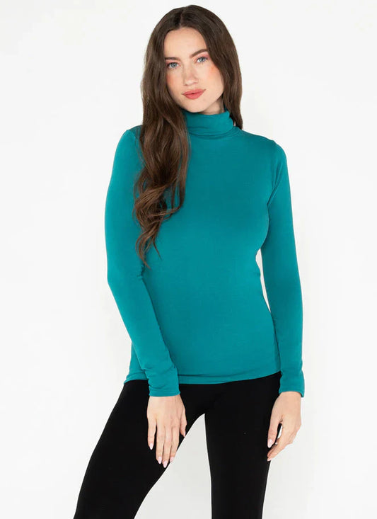 WOMEN'S C'EST MOI BAMBOO TURTLE NECK/ EMERALD