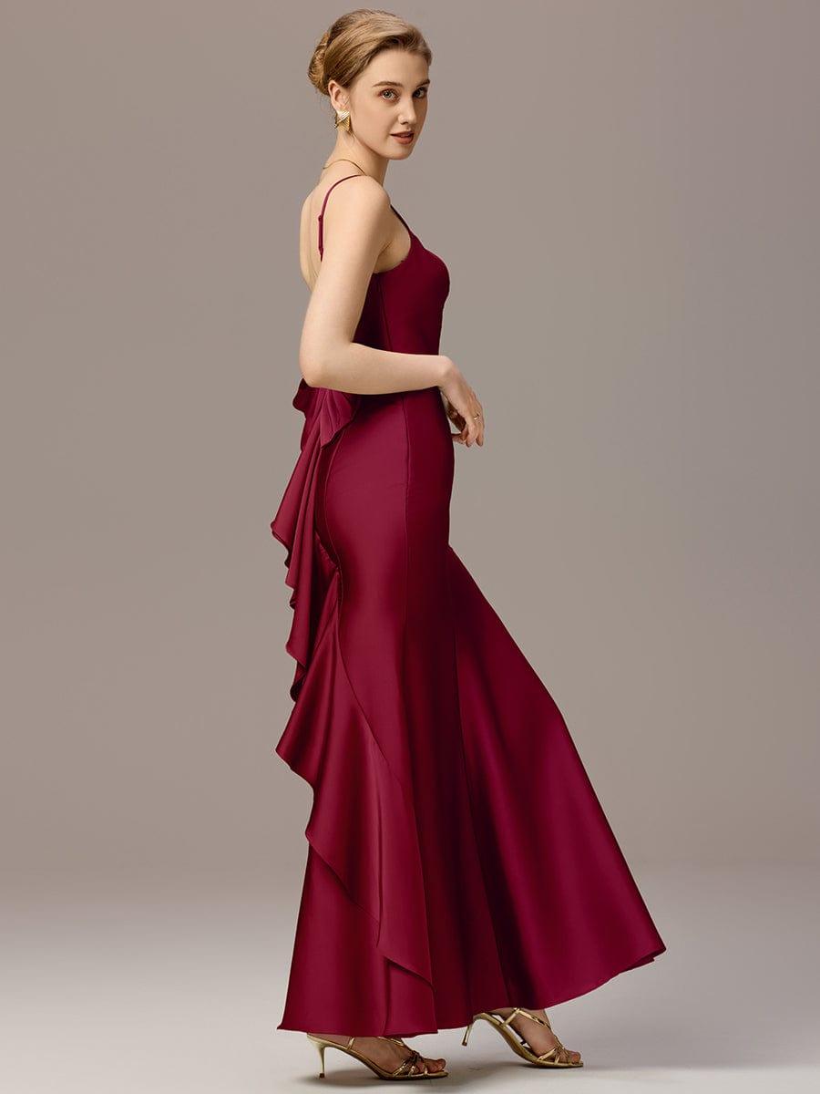 ever BELISSE|Designer Mermaid Bow Ruffled Satin Maxi Bridesmaid Dress