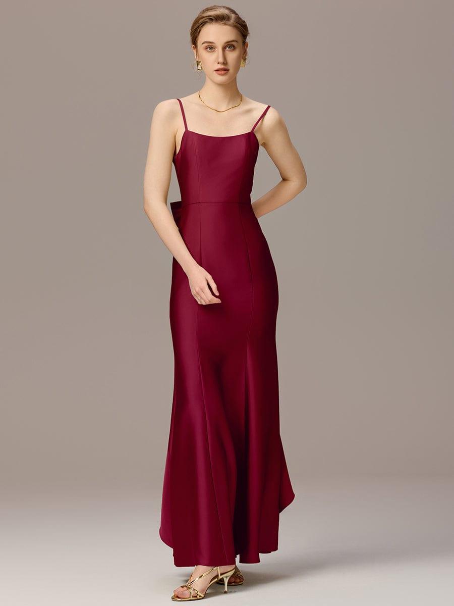 ever BELISSE|Designer Mermaid Bow Ruffled Satin Maxi Bridesmaid Dress