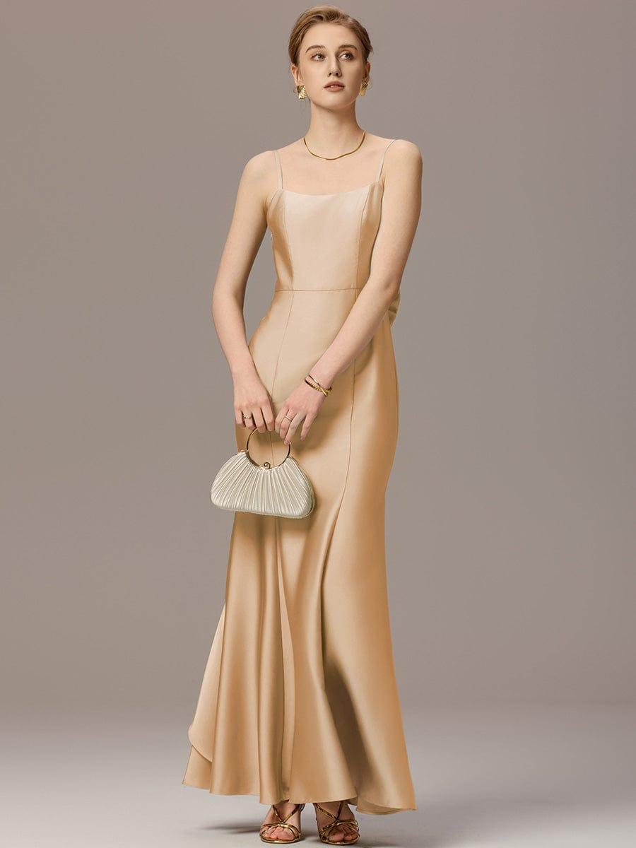 ever BELISSE|Designer Mermaid Bow Ruffled Satin Maxi Bridesmaid Dress