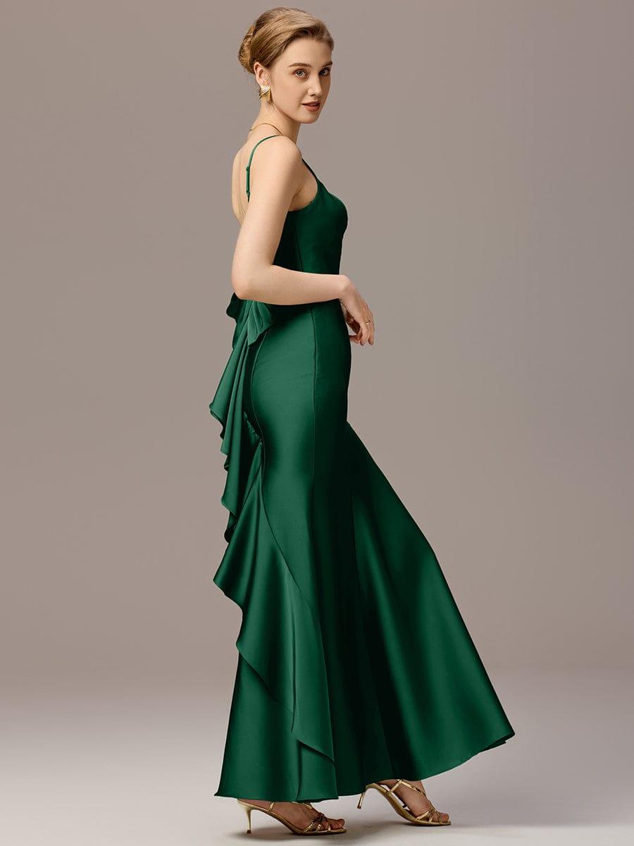 ever BELISSE|Designer Mermaid Bow Ruffled Satin Maxi Bridesmaid Dress