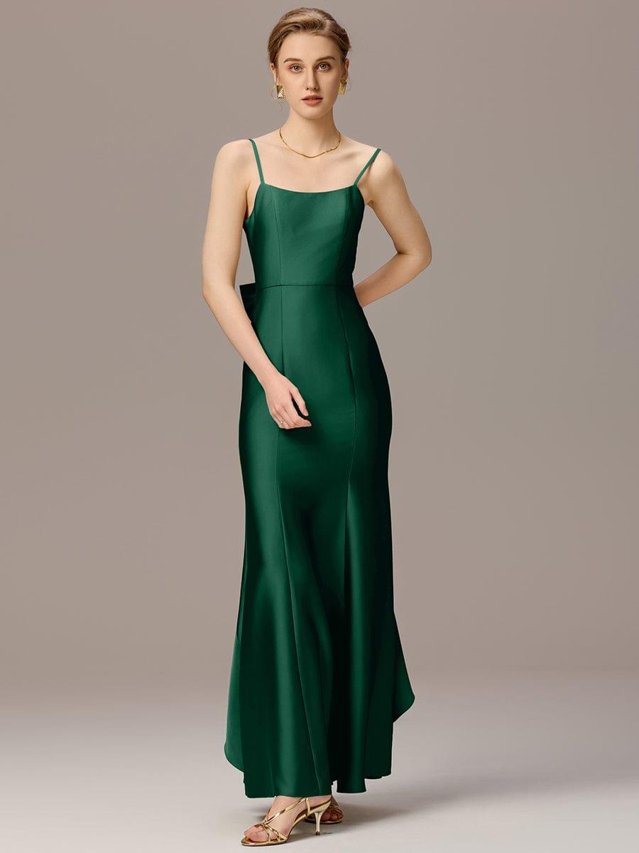 ever BELISSE|Designer Mermaid Bow Ruffled Satin Maxi Bridesmaid Dress