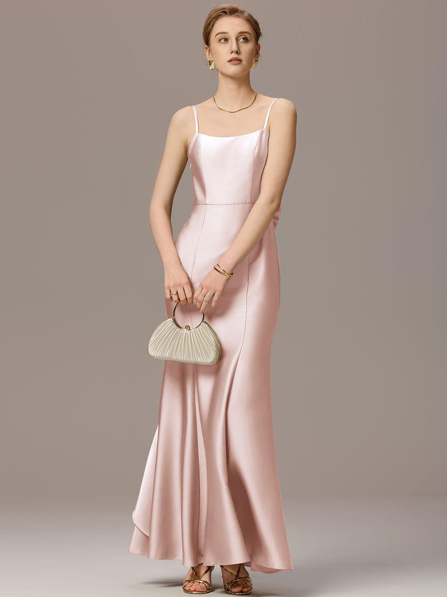 ever BELISSE|Designer Mermaid Bow Ruffled Satin Maxi Bridesmaid Dress