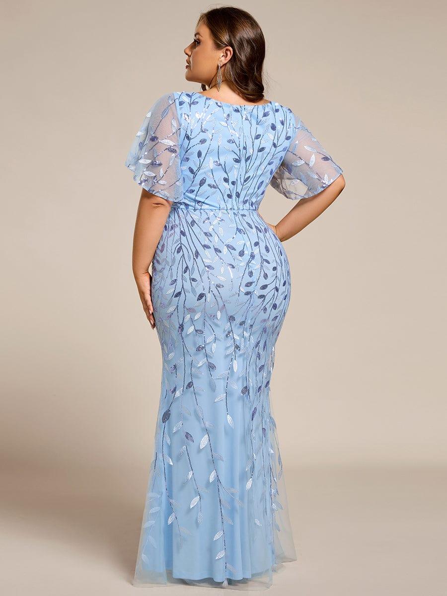 ever DIONE|Gorgeous V Neck Leaf-Sequined Fishtail Party Dress(Final Sale)