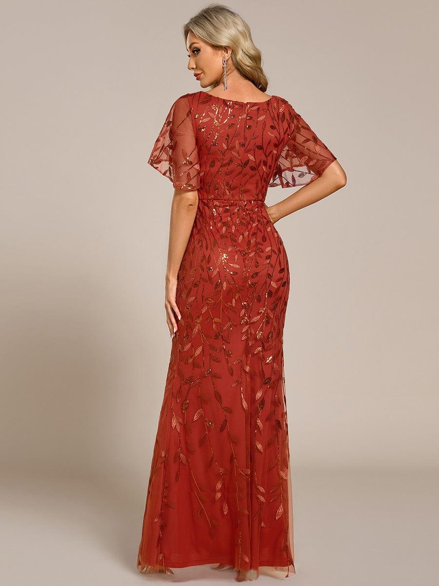 ever DIONE|Gorgeous V Neck Leaf-Sequined Fishtail Party Dress(Final Sale)