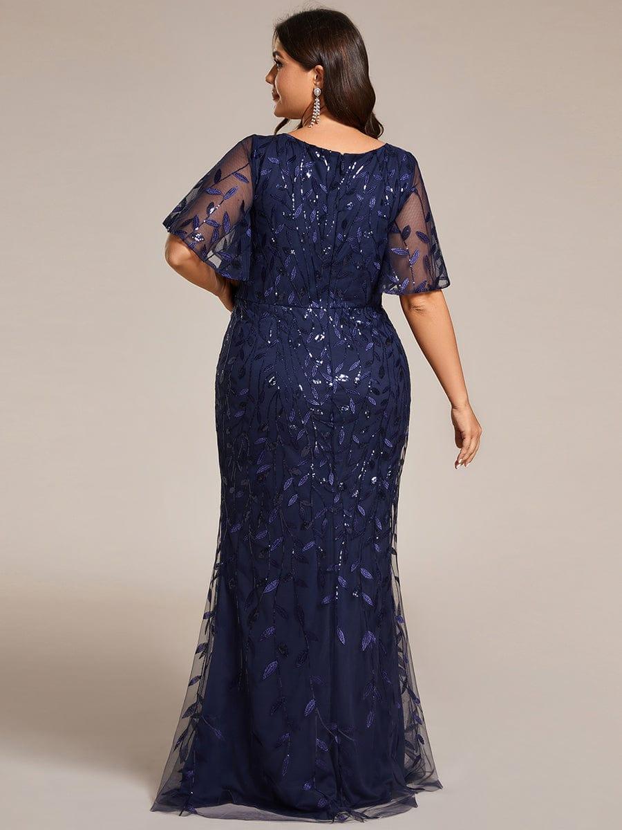 ever DIONE|Gorgeous V Neck Leaf-Sequined Fishtail Party Dress(Final Sale)