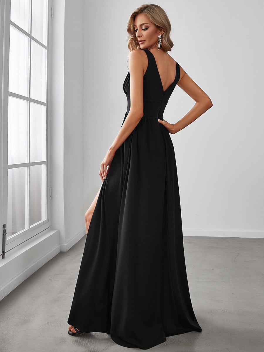 ever SORAYA|V-Neck High Slit Empire Waist Floor-Length Evening Dress